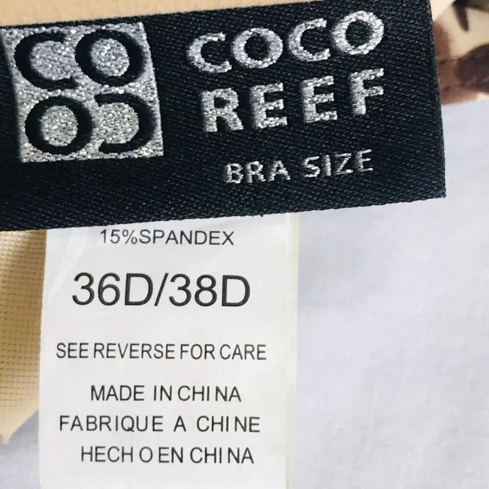 Bikini Set Coco Reef Top 36D 38D Zebra Athena Bottom 10 Swimwear Brown Animal - Picture 9 of 12